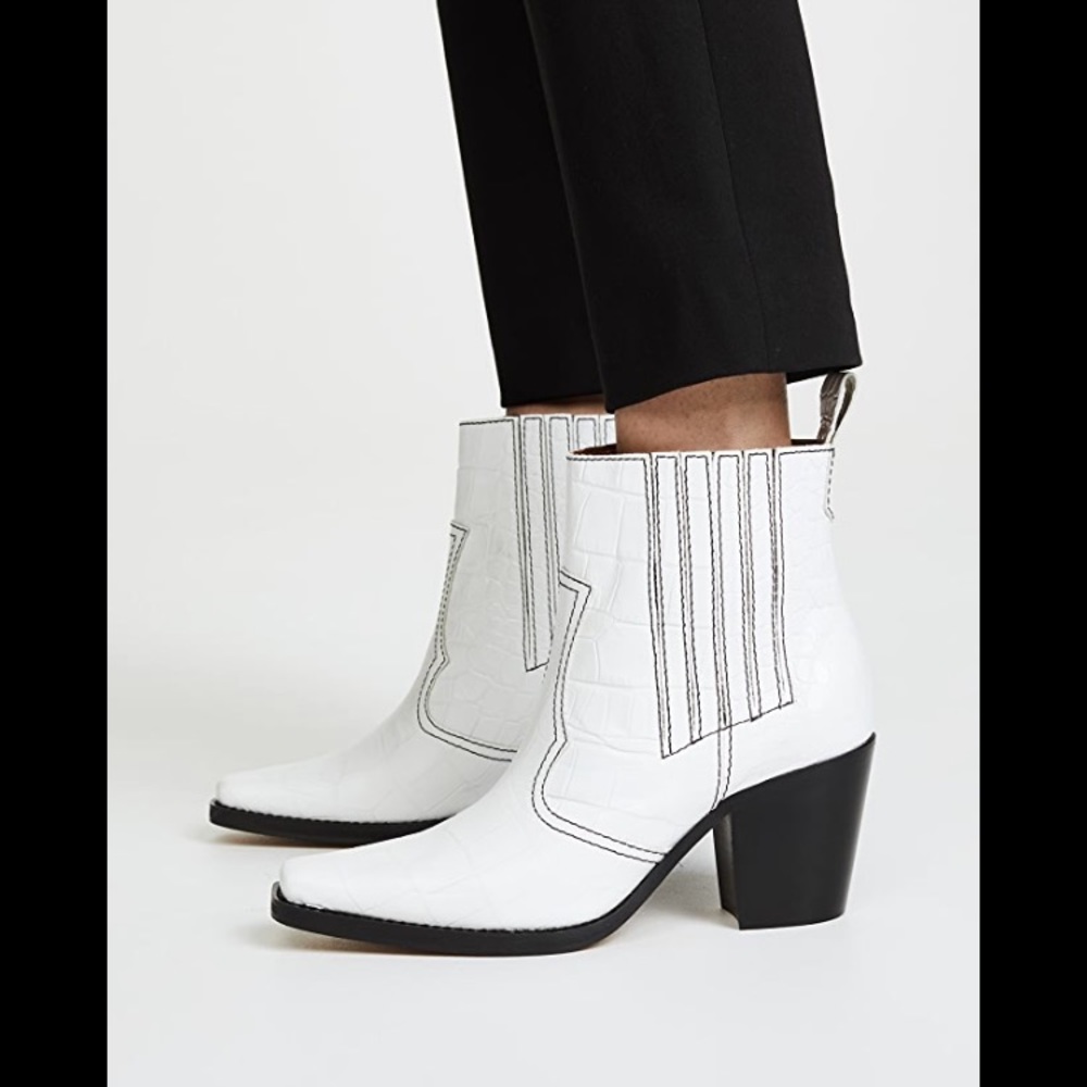 GANNI western croc effect boots